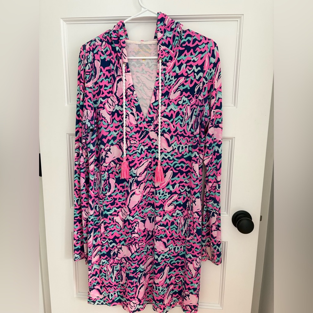 Lilly Pulitzer Pink and blue long sleeve cover up